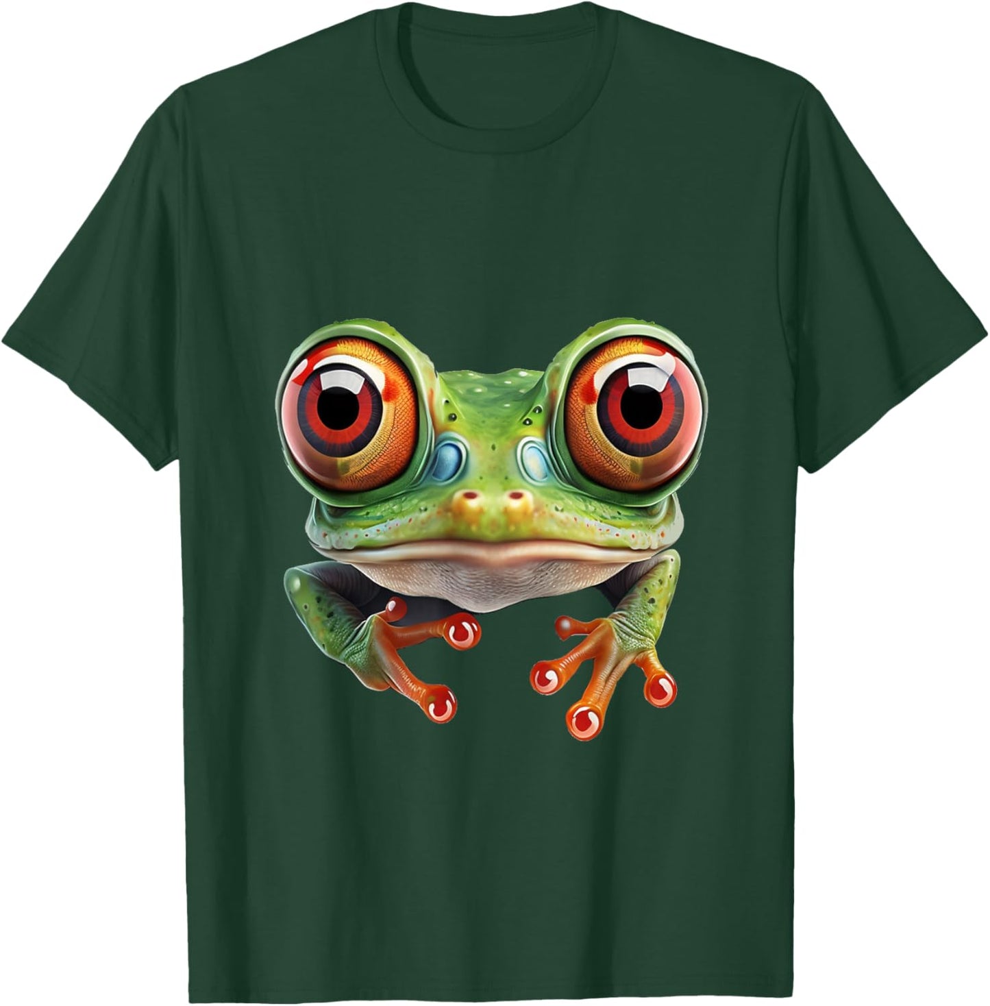 Green Body Tree Frog Red Eyed Tree Frog Rainforest Amphibian T-Shirt - T-Shirt | Forest