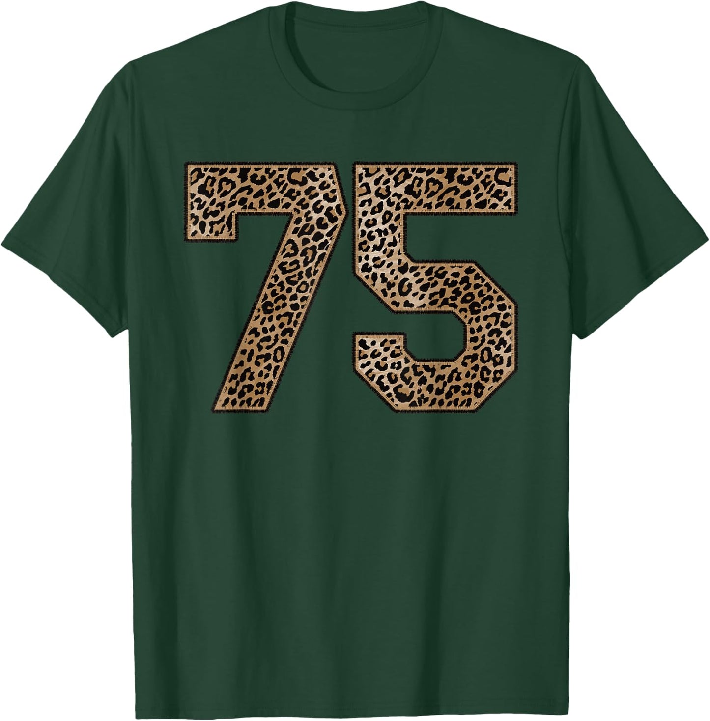 Leopard Number 75 Athlete Sports Jersey Supporter Fanwear T-Shirt - T-Shirt | Forest