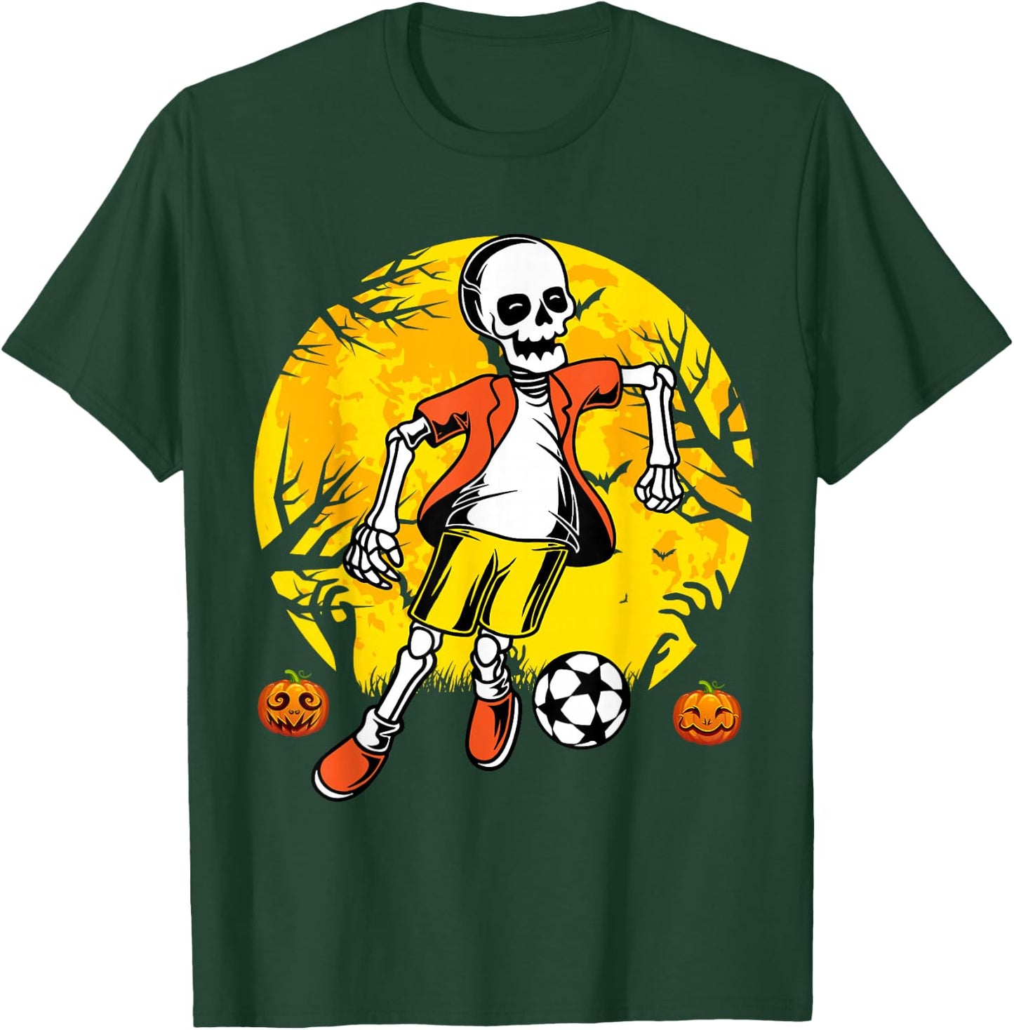 Soccer Halloween Skeleton Funny Football Halloween Soccer T-Shirt - T-Shirt | Forest