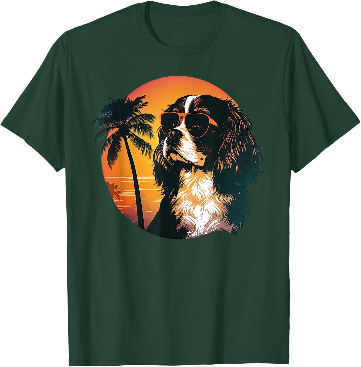 Funny Cavalier King Charles Spaniel Cute Cool Sunglasses T-Shirt - T-Shirt | Forest