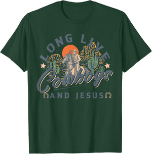 Cowboys And Jesus, Western Christian, Religious T-Shirt - T-Shirt | Forest