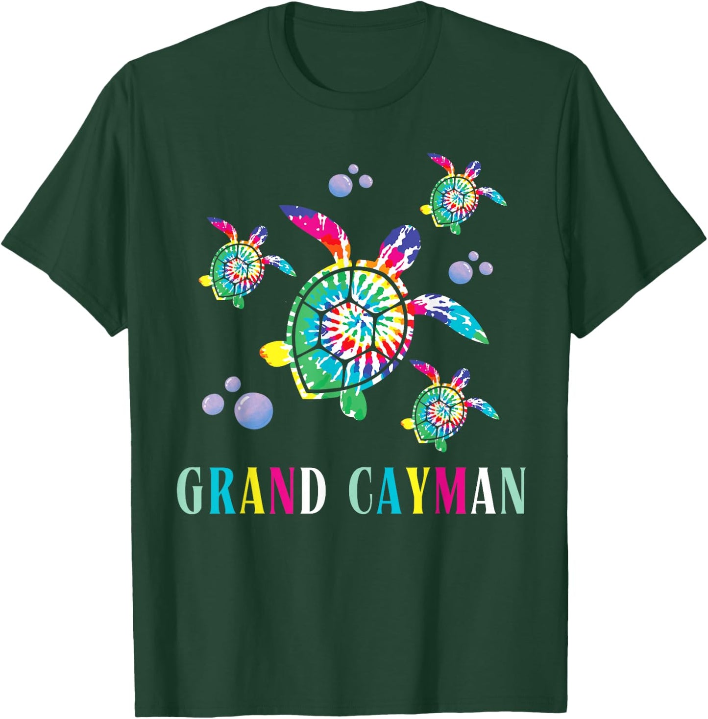 Cayman Islands Souvenir Store Grand Cayman Sea Turtle - Black, -Adults, Short Sleeve, Classic Fit, , 1 Count, Small T-Shirt - T-Shirt | Forest
