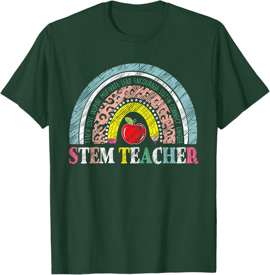 Vintage Stem Teacher Life Men Women Teacher Student T-Shirt - T-Shirt | Forest