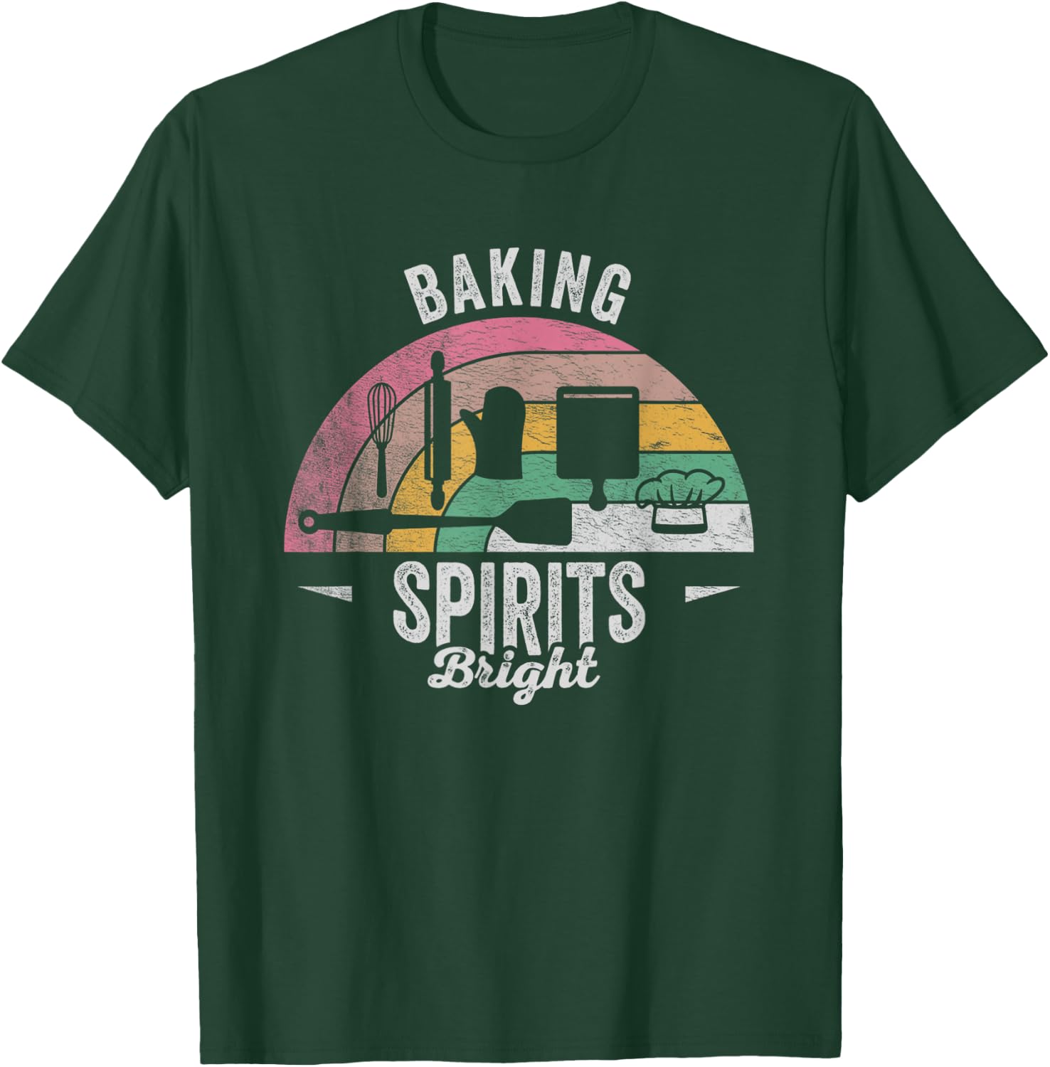 Retro Vintage Baking Spirits Bright Bakery Donut Cookie T-Shirt - T-Shirt | Forest