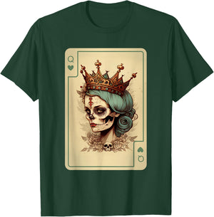 Queen of Hearts Gothic Poker Card Game Halloween Creepy T-Shirt - T-Shirt | Forest