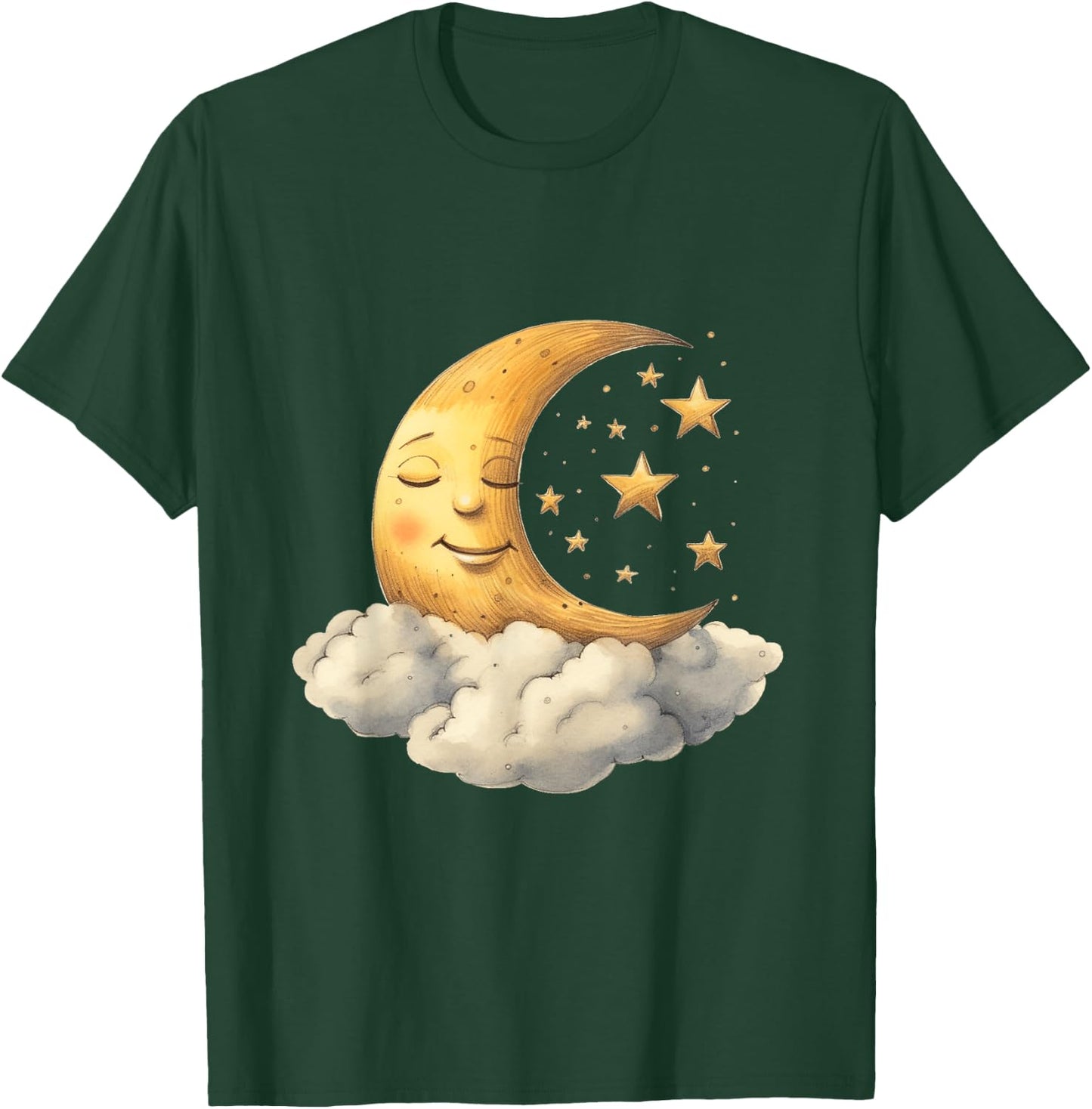 Sleepy Moon Stars Cloud Funny Pjs Pajamas Cute Kids Sleeping T-Shirt - T-Shirt | Forest