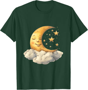 Sleepy Moon Stars Cloud Funny Pjs Pajamas Cute Kids Sleeping T-Shirt - T-Shirt | Forest
