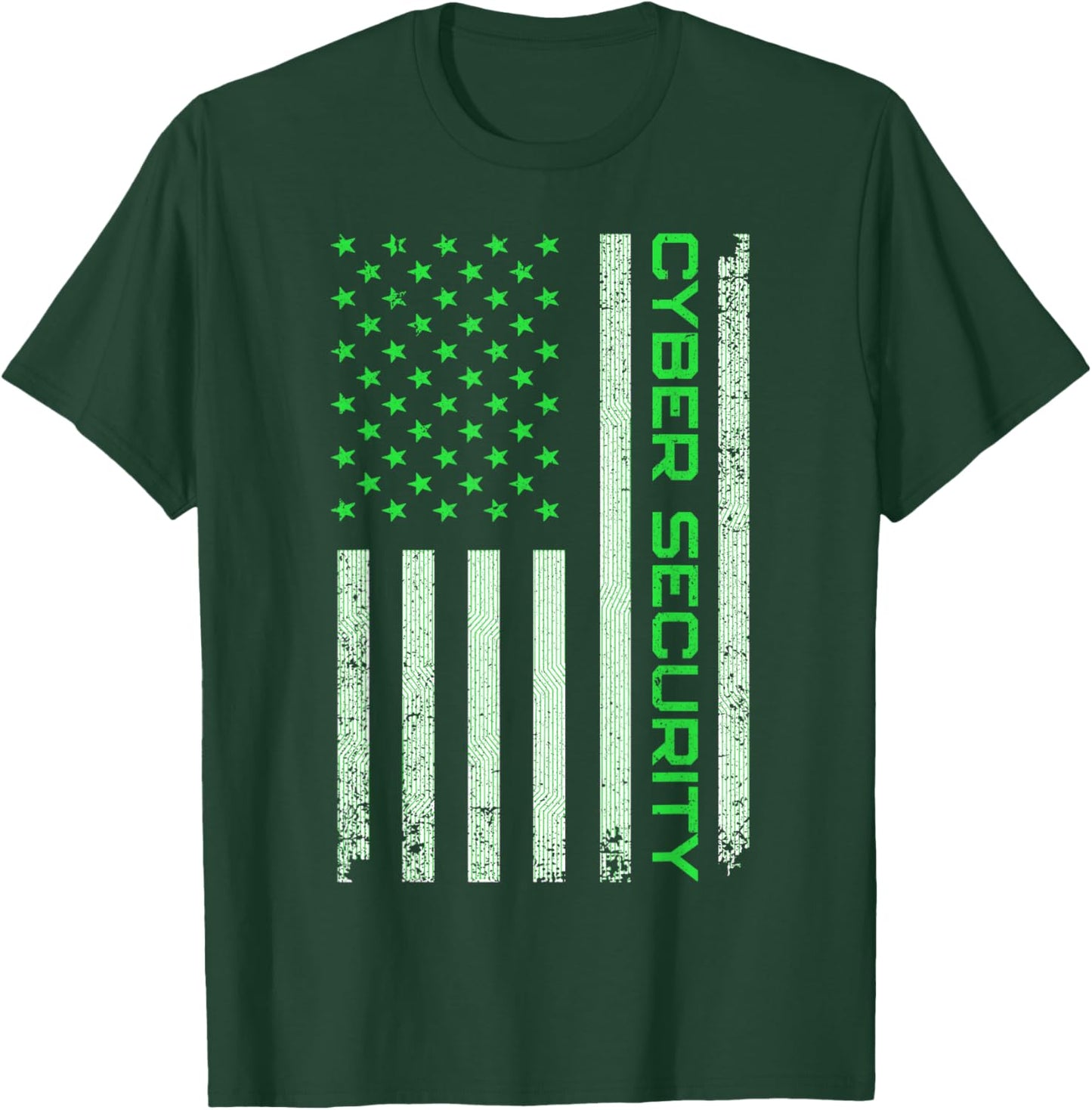 Funny USA Cyber Security Art Women Anti Malware Geek T-Shirt - T-Shirt | Forest