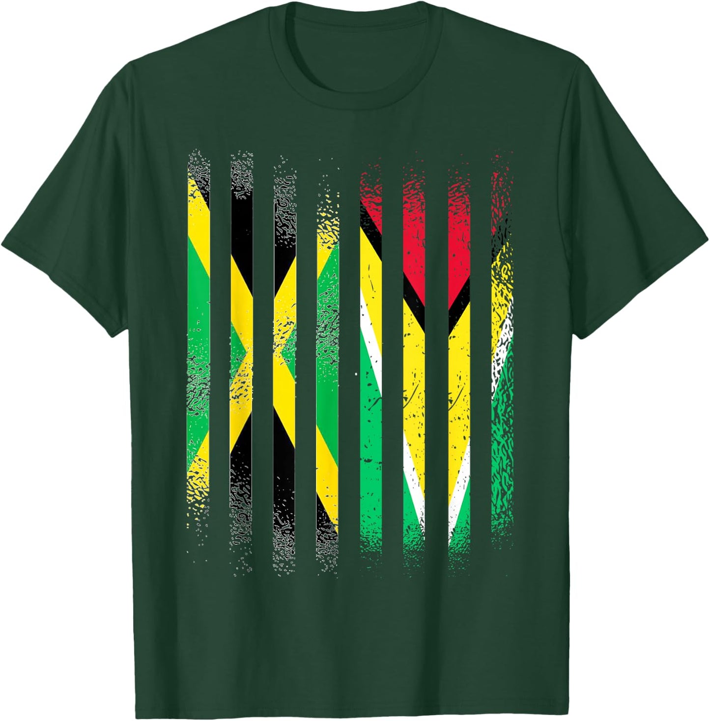 Jamaica Flag Guyana Grown Country Flags Stripes T-Shirt - T-Shirt | Forest