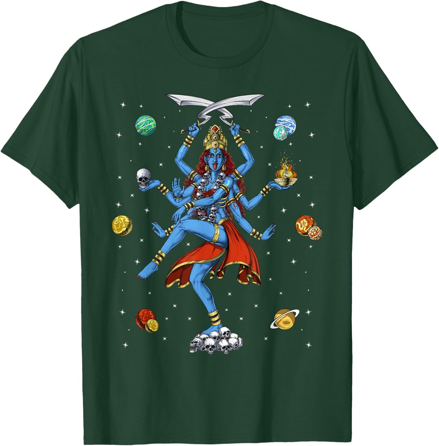 Kali Hindu Goddess Hinduism Deity God Spiritual Zen Yoga T-Shirt - T-Shirt | Forest