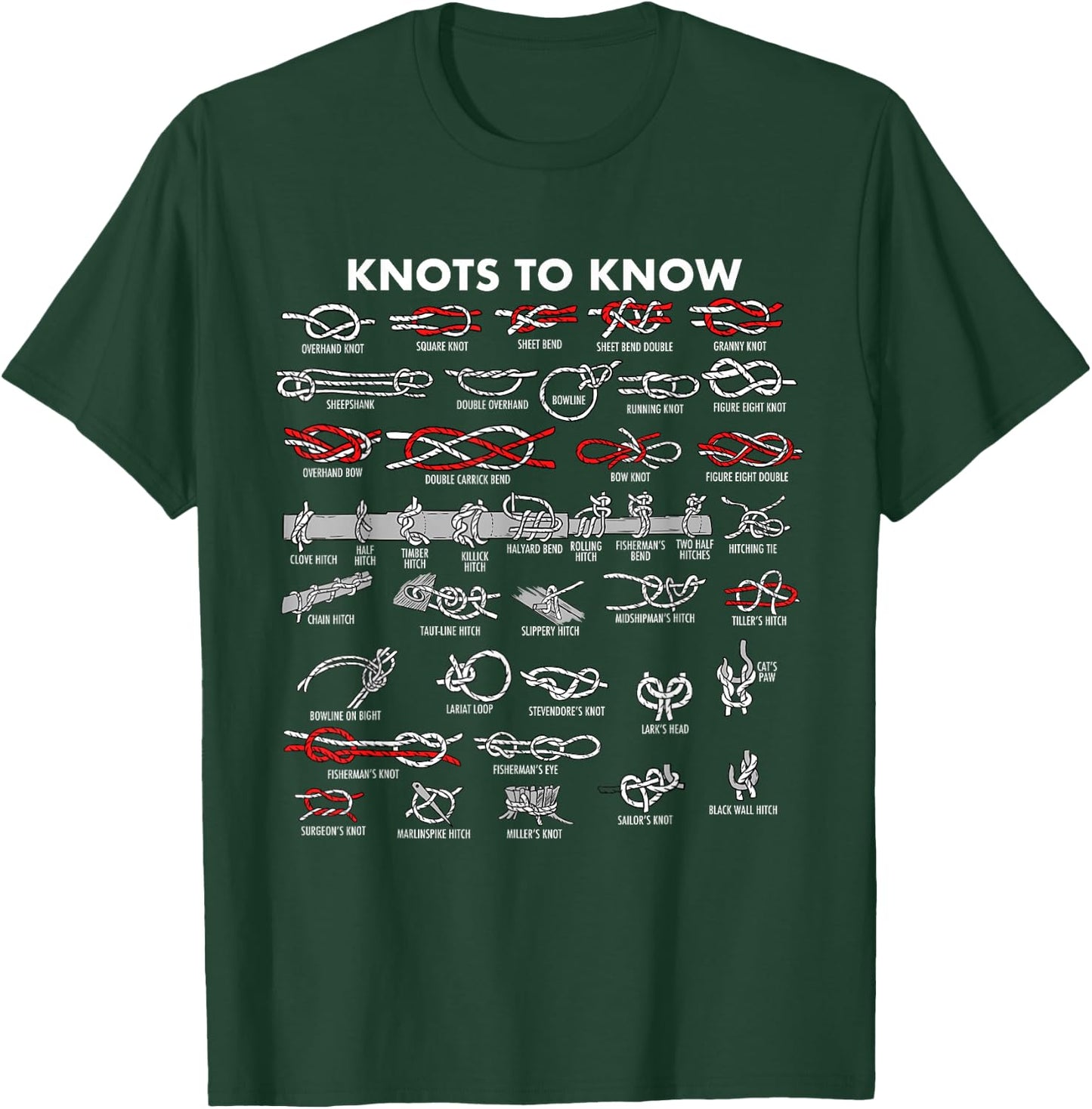Knots To Know Camping Boys Girls Knots T-Shirt - T-Shirt | Forest