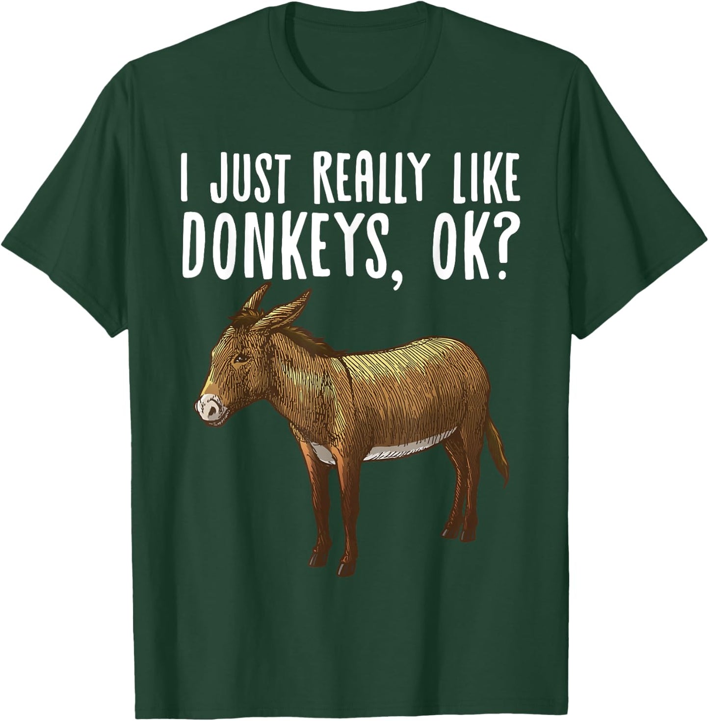 Funny Donkey Design Women Mule Animal Farming Horse T-Shirt - T-Shirt | Forest