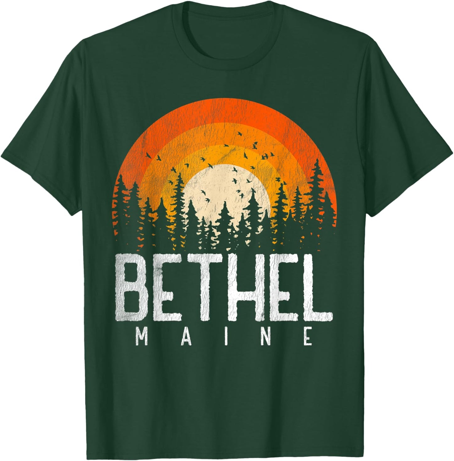 Bethel Maine ME Shirt Retro Style Vintage 70s 80s 90s Gift T-Shirt - T-Shirt | Forest