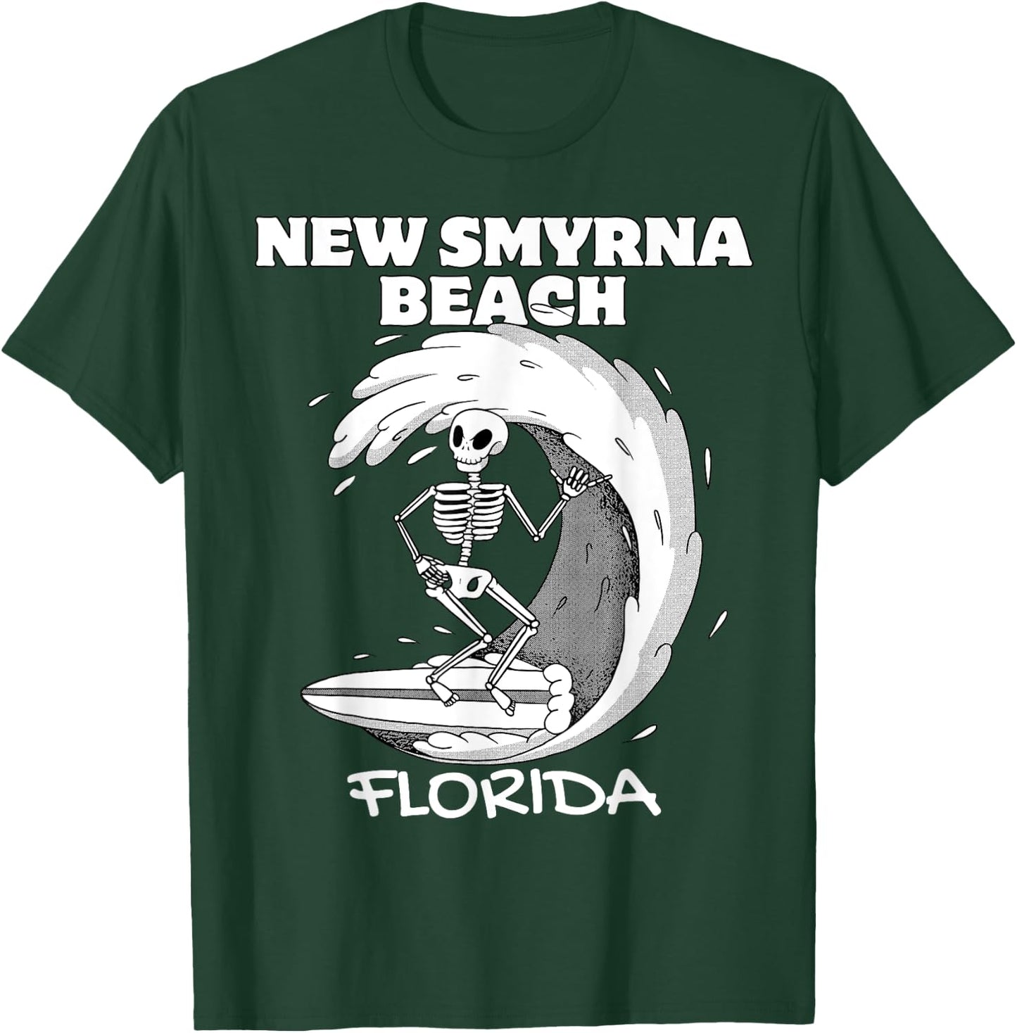 NEW SMYRNA BEACH FLORIDA Surf Vintage Retro Surfing T-Shirt - T-Shirt | Forest