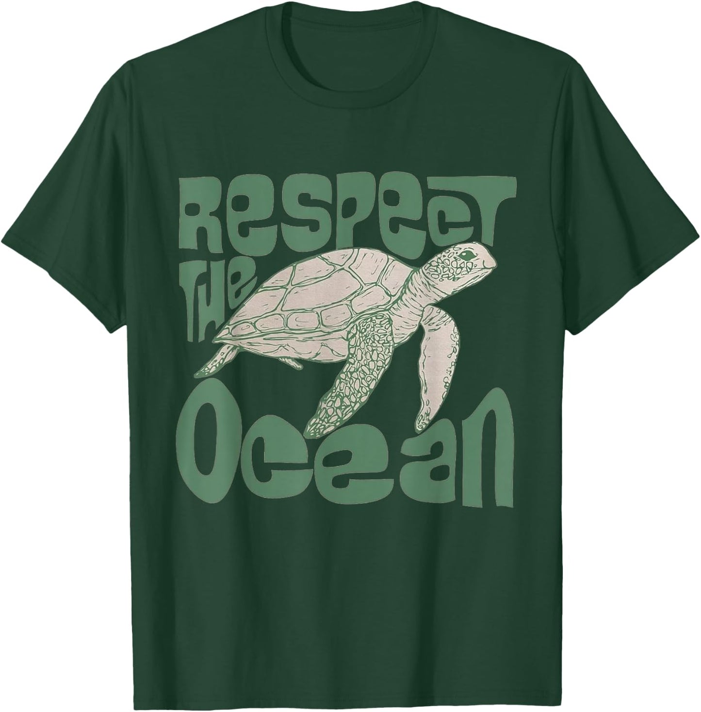 Respect The Ocean Turtle T-Shirt - T-Shirt | Forest
