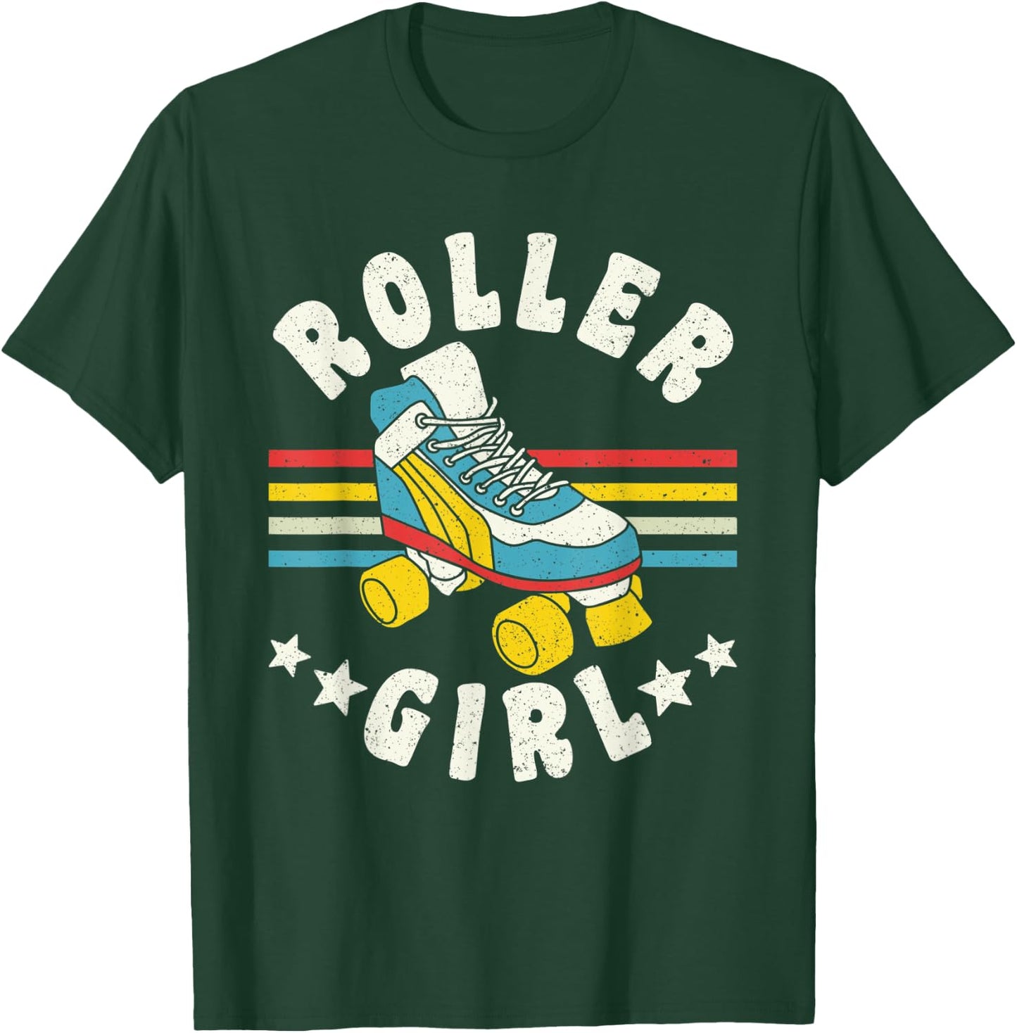 Roller Girl Vintage Retro Roller Derby T-Shirt - T-Shirt | Forest