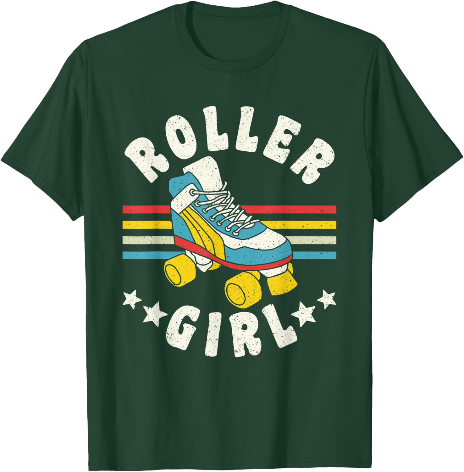 Roller Girl Vintage Retro Roller Derby T-Shirt - T-Shirt | Forest