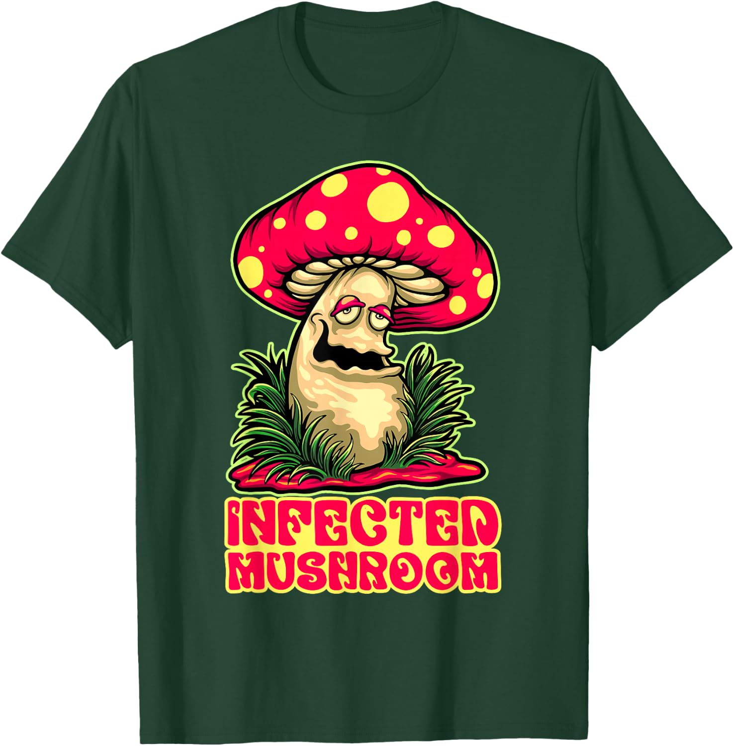 Infected Mushroom Nature Plant Mushroom T-Shirt - T-Shirt | Forest
