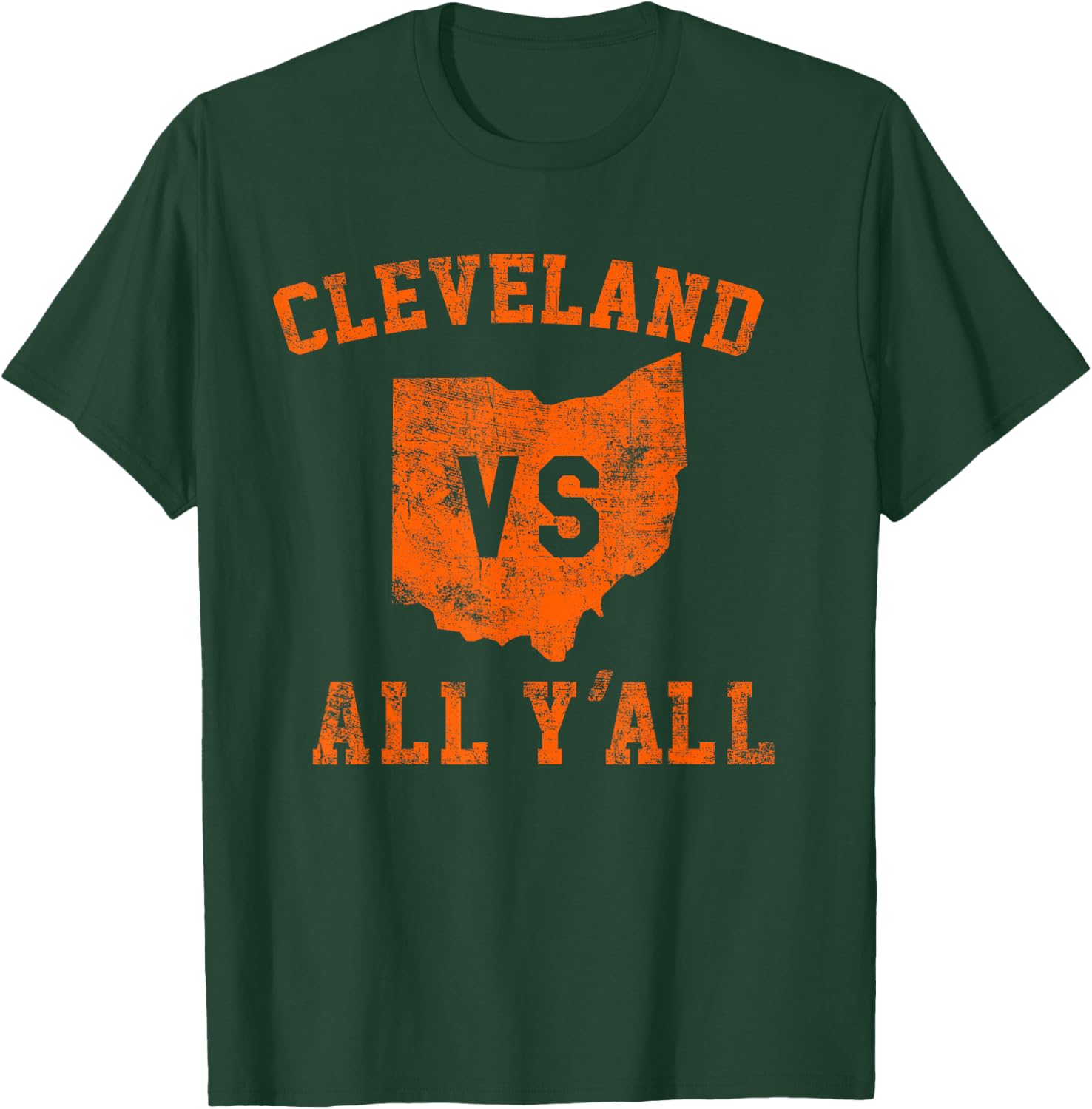 Cleveland vs All Yall for Y'All Vintage CLE Ohio T-Shirt - T-Shirt | Forest