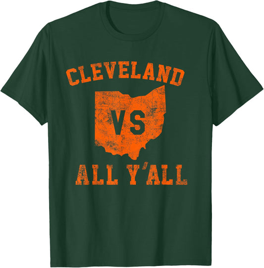 Cleveland vs All Yall for Y'All Vintage CLE Ohio T-Shirt - T-Shirt | Forest