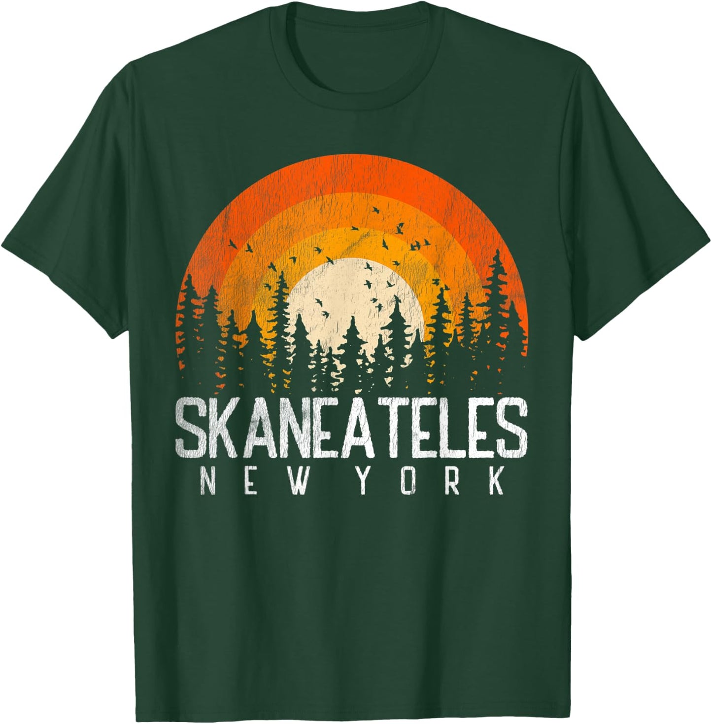 Skaneateles New York NY Shirt Retro Vintage 70s 80s 90s Gift T-Shirt - T-Shirt | Forest