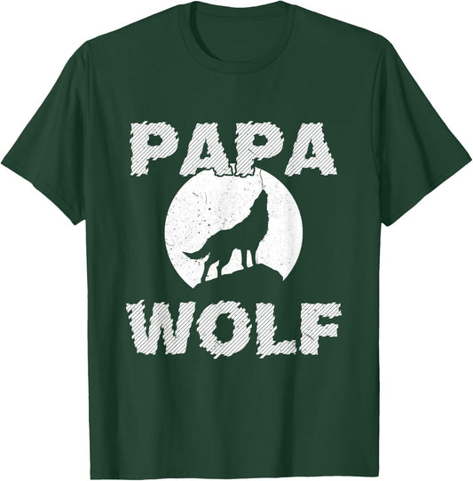 Dad Wolf Wolves Funny Father Dad Father's Day Gift T-Shirt - T-Shirt | Forest