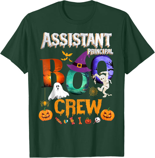 Assistant Principal Boo Crew Teacher Student Funny Halloween T-Shirt - T-Shirt | Forest