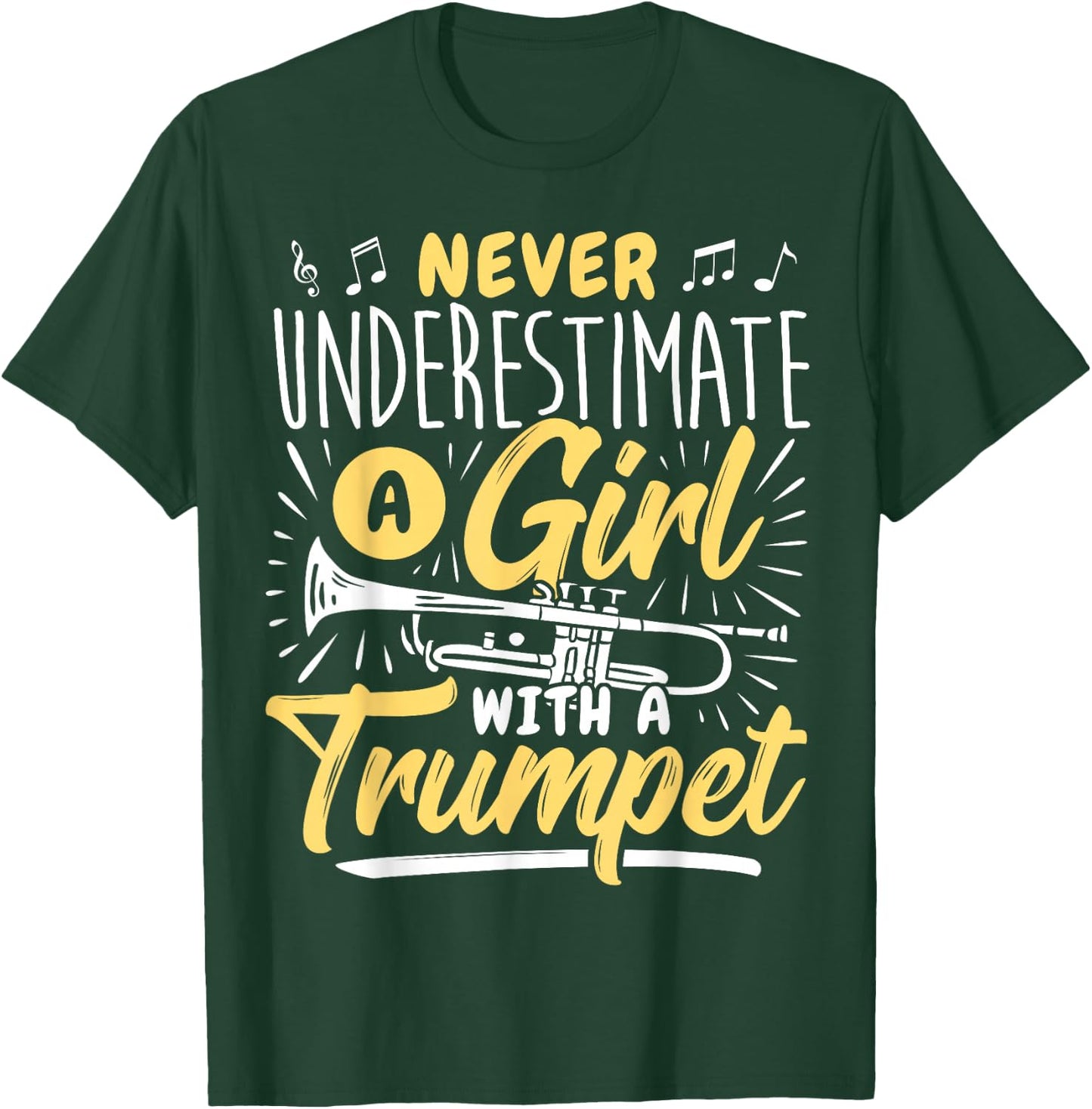 Woman Trumpet Player Girl Trumpet Lady Trumpeter T-Shirt - T-Shirt | Forest