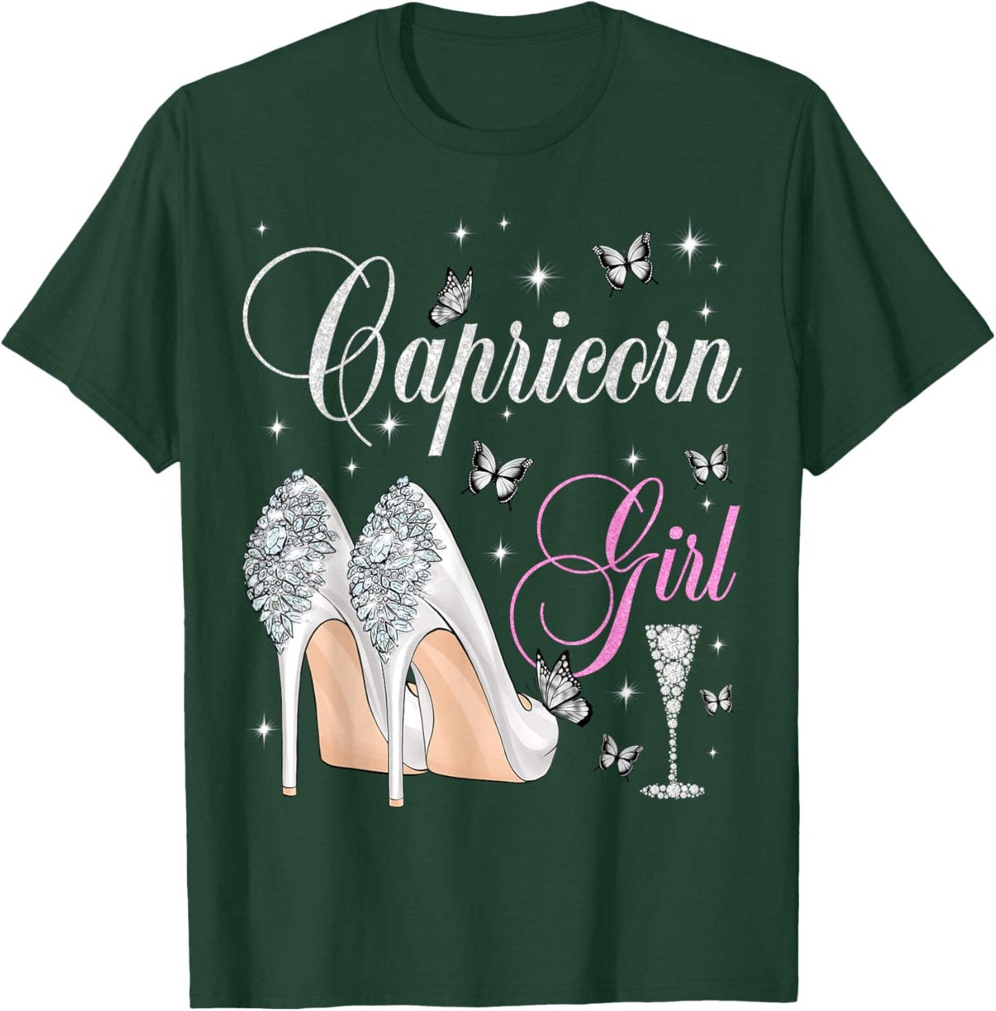 Capricorn Girl December January Birthday Party Zodiac T-Shirt - T-Shirt | Forest