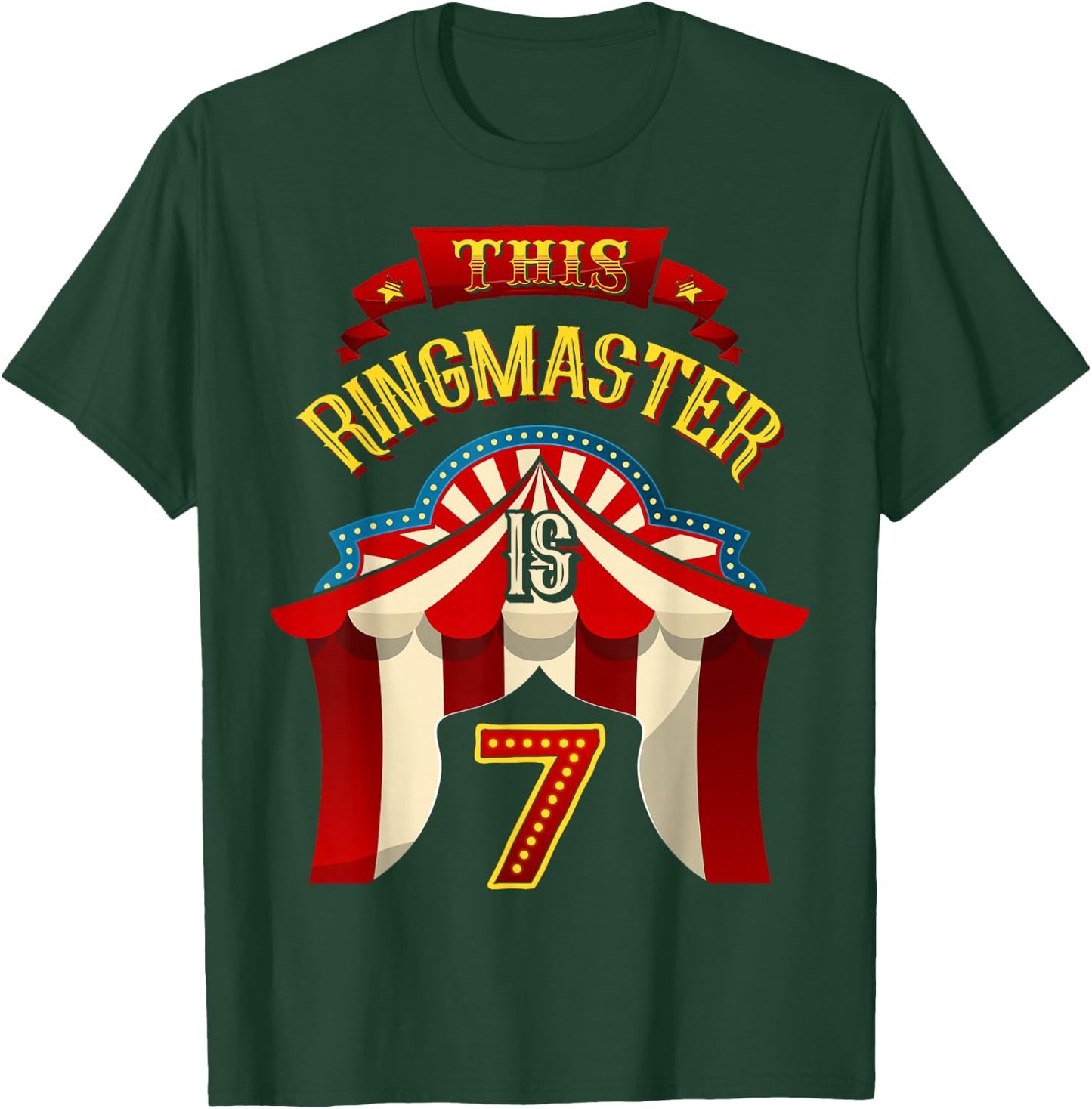 This Ringmaster is 7 Years Old Kid 7th Birthday Boy Carnival T-Shirt - T-Shirt | Forest