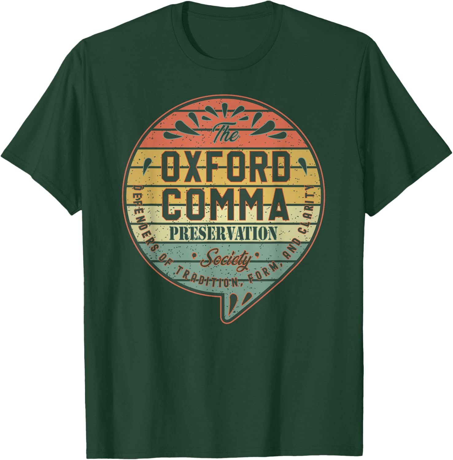 The Oxford Comma Preservation Society Team Oxford Vintage T-Shirt - T-Shirt | Forest