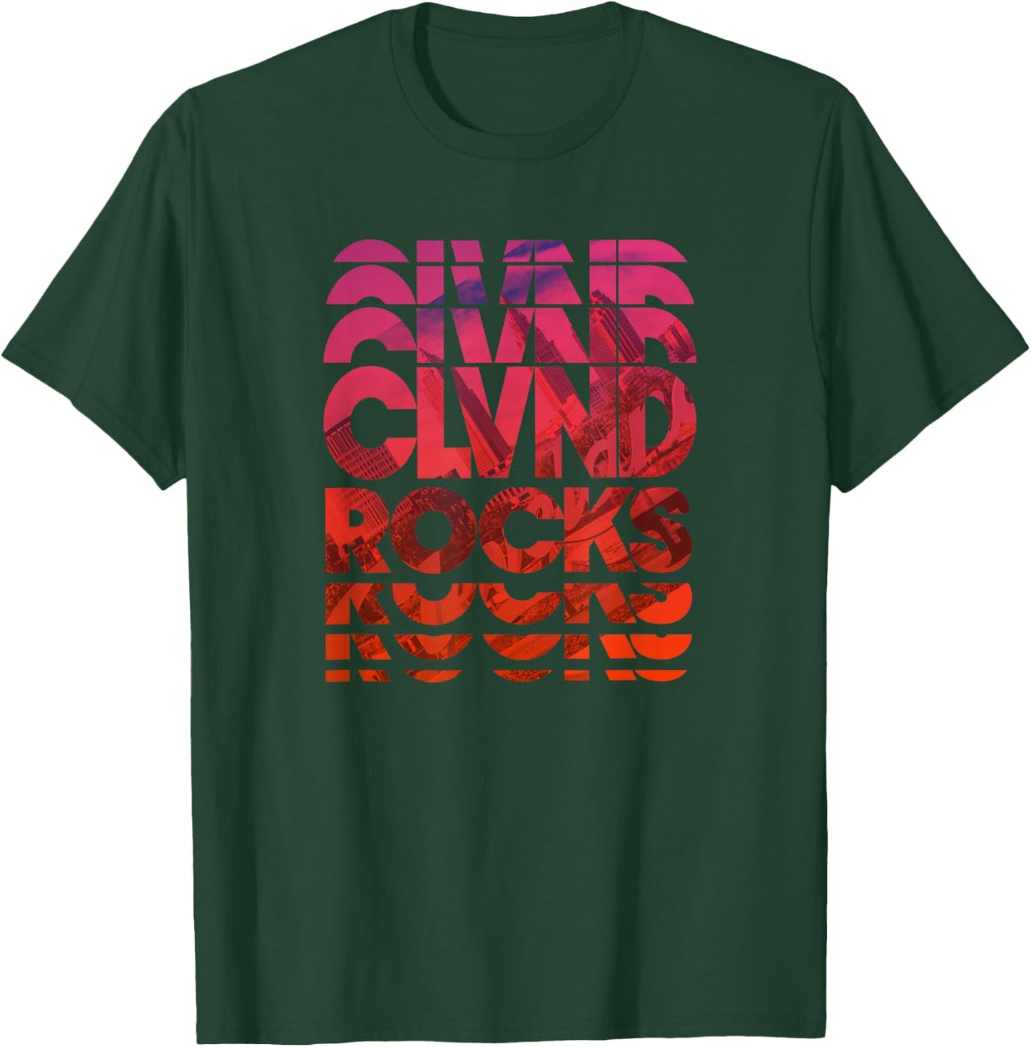 Cleveland Ohio CLVND ROCKS design T-Shirt - T-Shirt | Forest