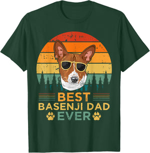 Retro Style Best Basenji Dad Ever Father's Day T-Shirt - T-Shirt | Forest