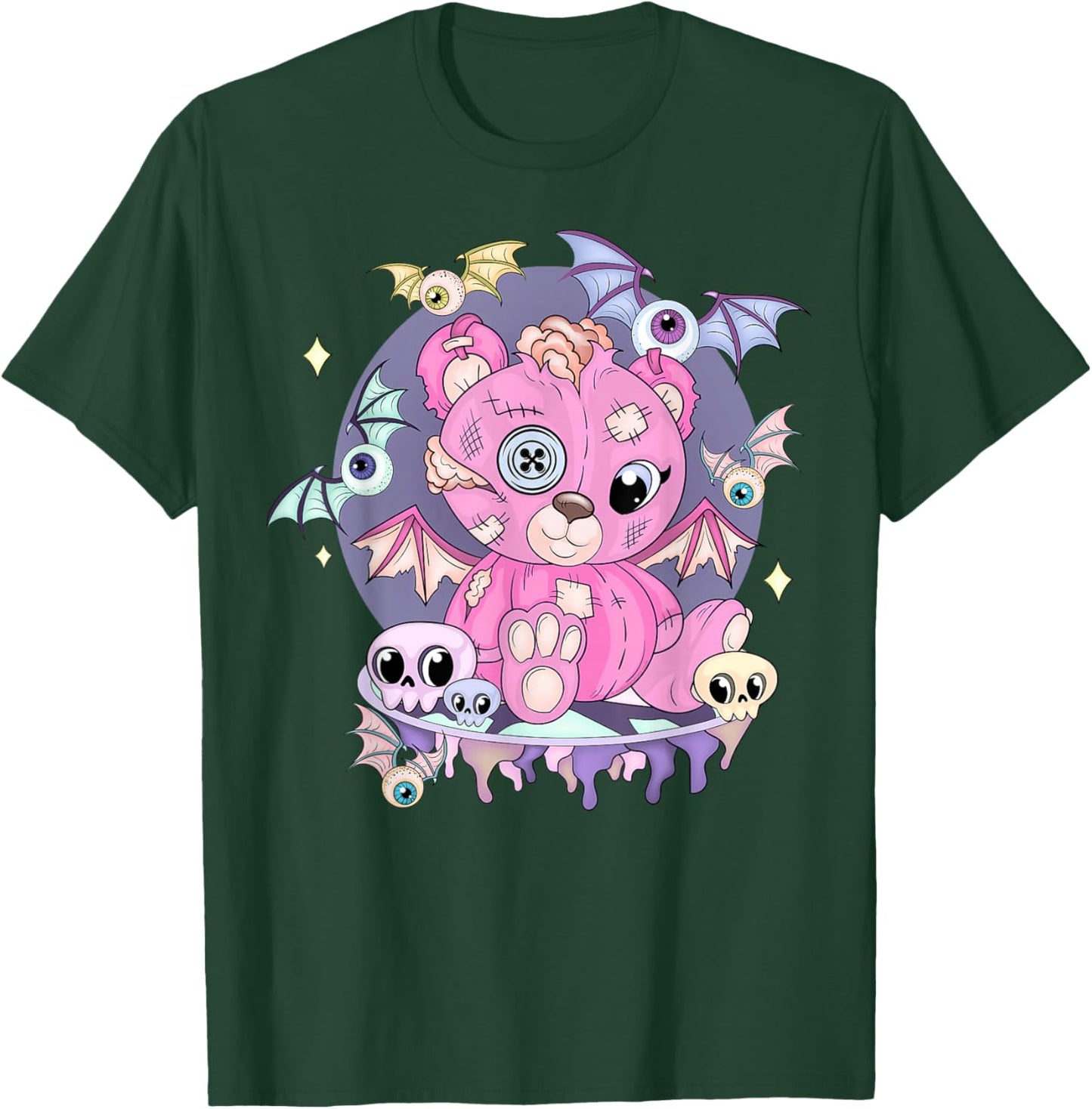 Pastel Goth Cute Creepy Teddy Bear Japanese Kawaii Menhera T-Shirt - T-Shirt | Forest