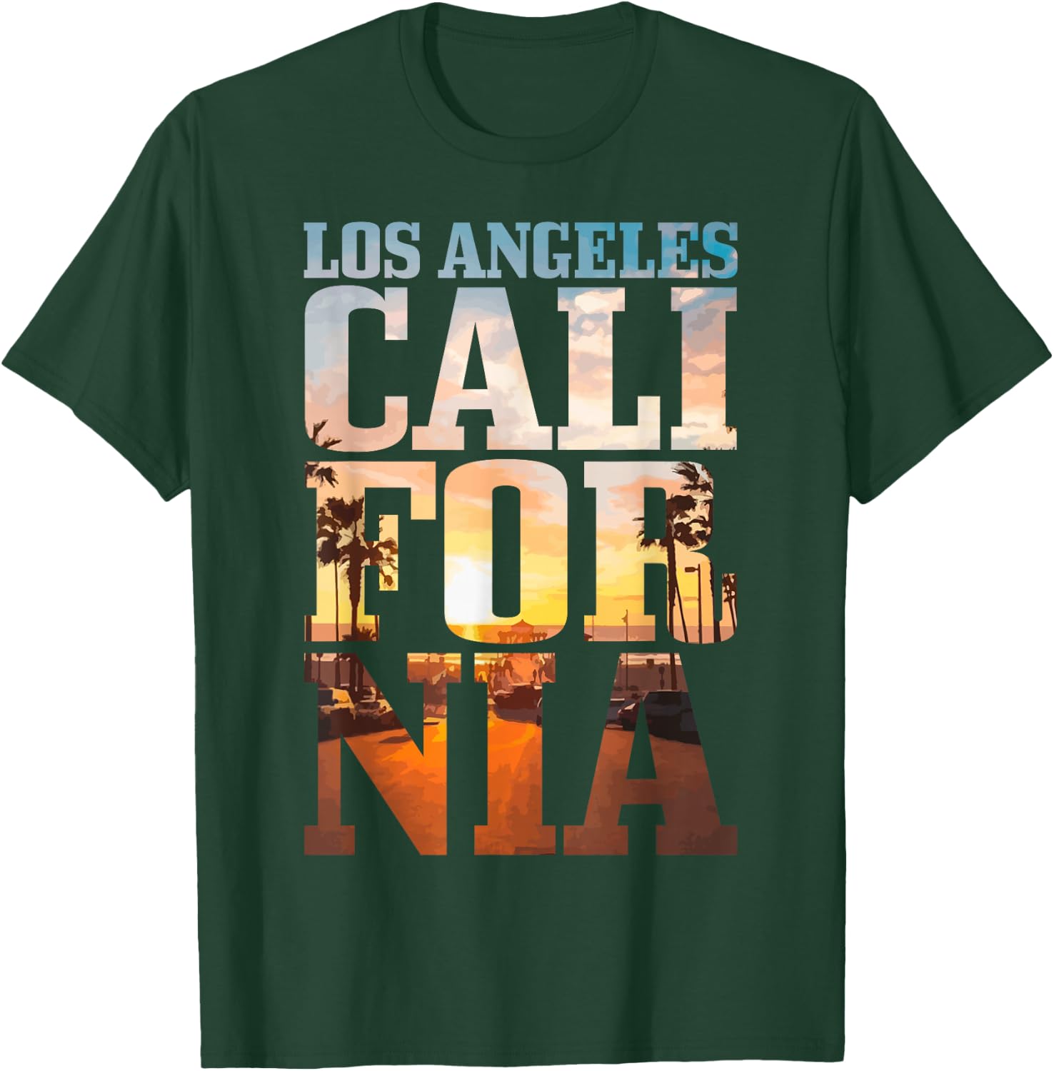 Los Angeles California Retro LA Vintage Small T-Shirt - T-Shirt | Forest