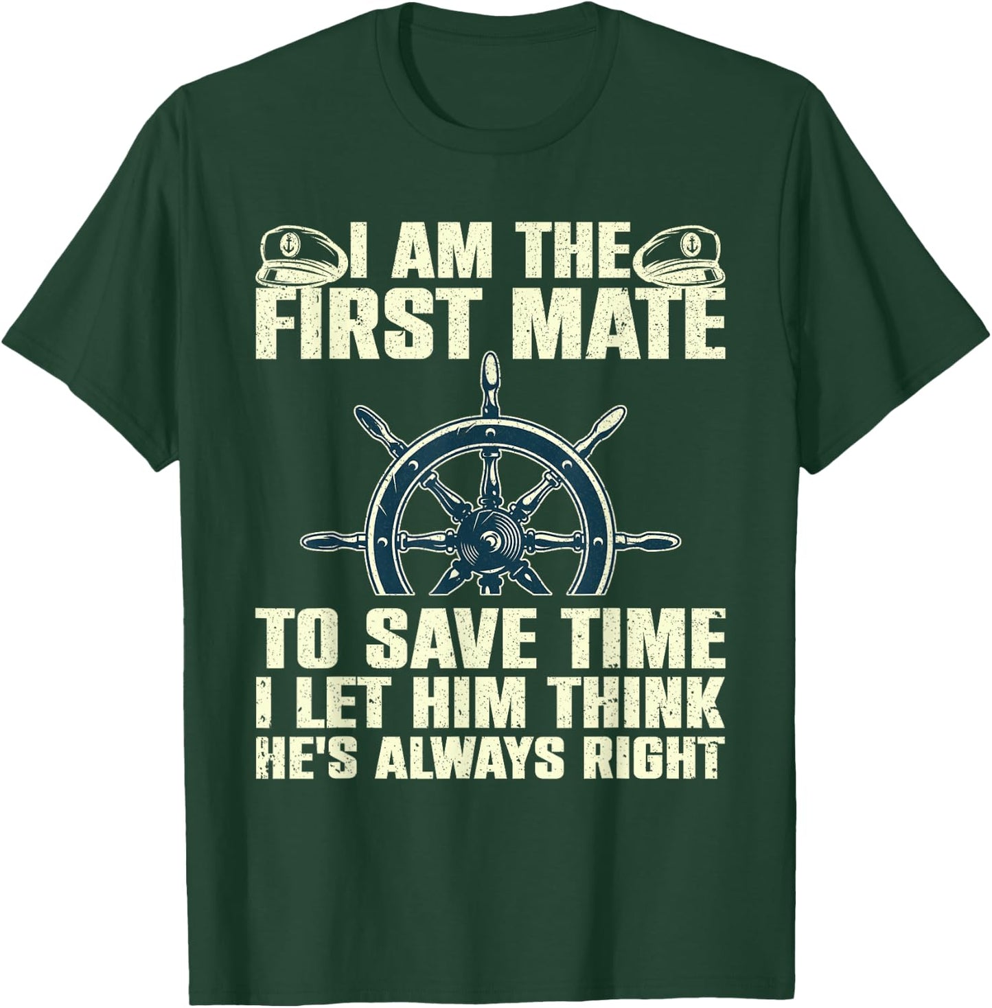 Funny First Mate Women Pontoon Boat Captain Boating T-Shirt - T-Shirt | Forest