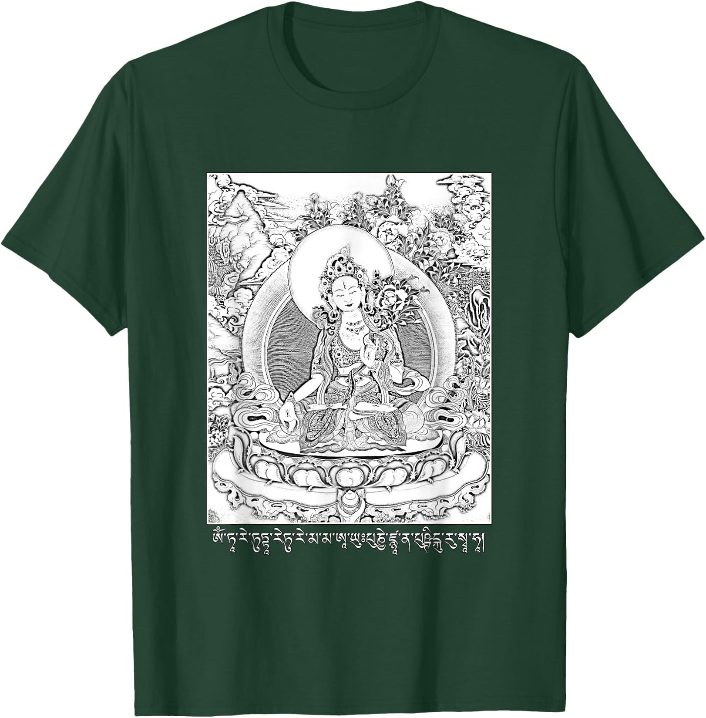 White Tara Tibetan Goddess Buddhism T-Shirt - T-Shirt | Forest
