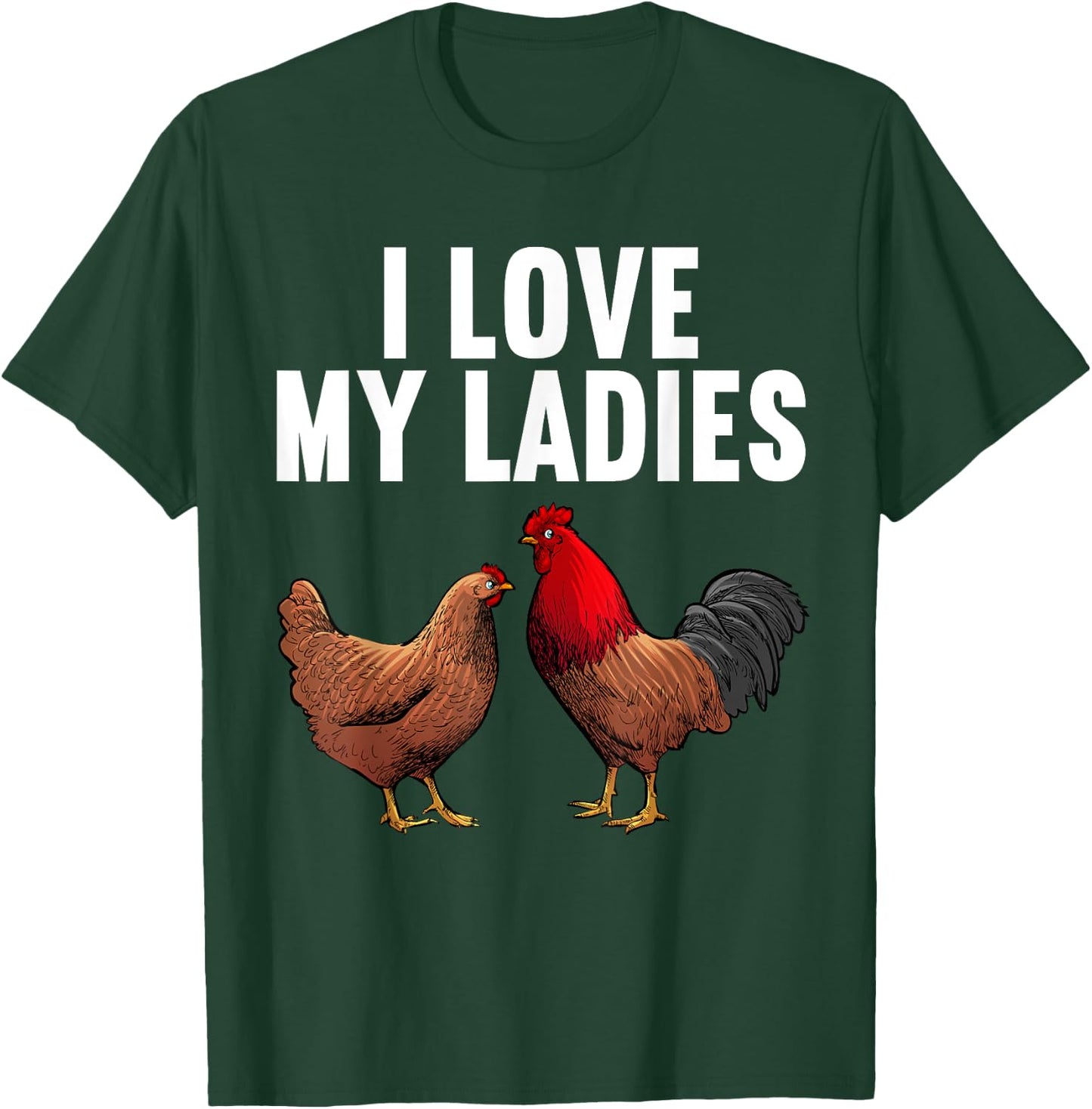 Cool Chicken Art Women Dad Rooster Chicken Farmer T-Shirt - T-Shirt | Forest