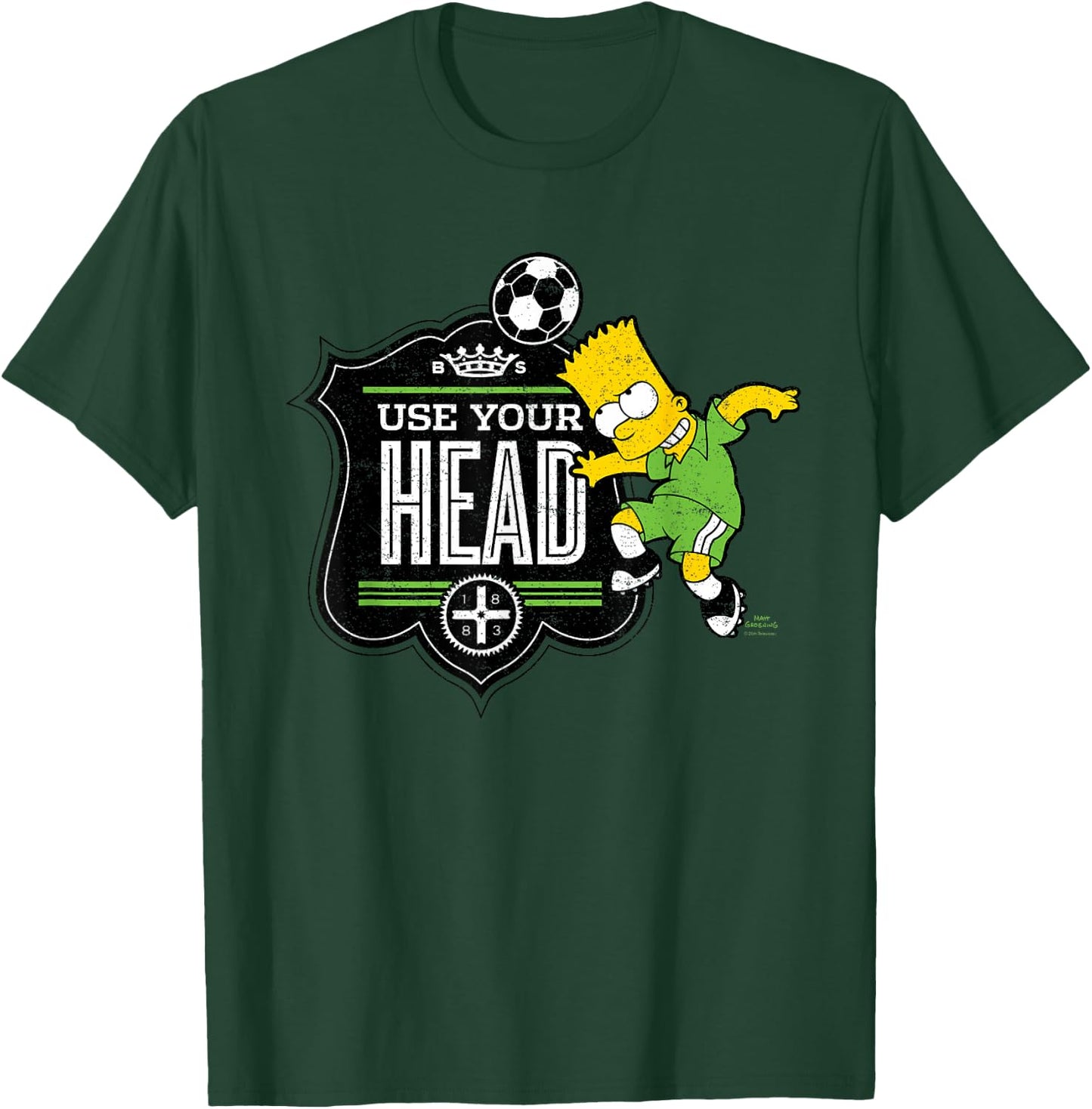 The Simpsons Soccer Bart Simpson Use Your Head T-Shirt - T-Shirt | Forest