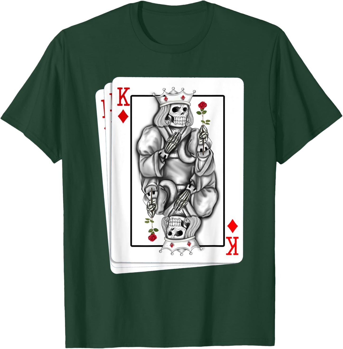 Checked King Poker Card I Playing Card Ace Costume Cards T-Shirt - T-Shirt | Forest