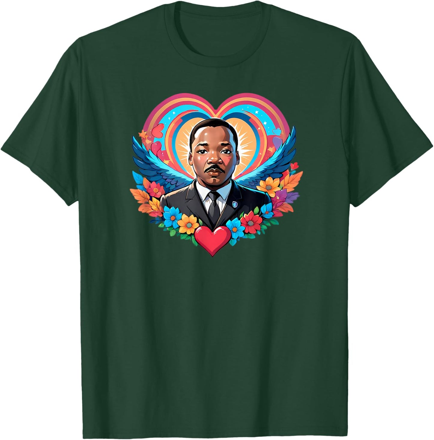 Martin Luther King Jr. Heart - Love, Unity, and Justice T-Shirt - T-Shirt | Forest
