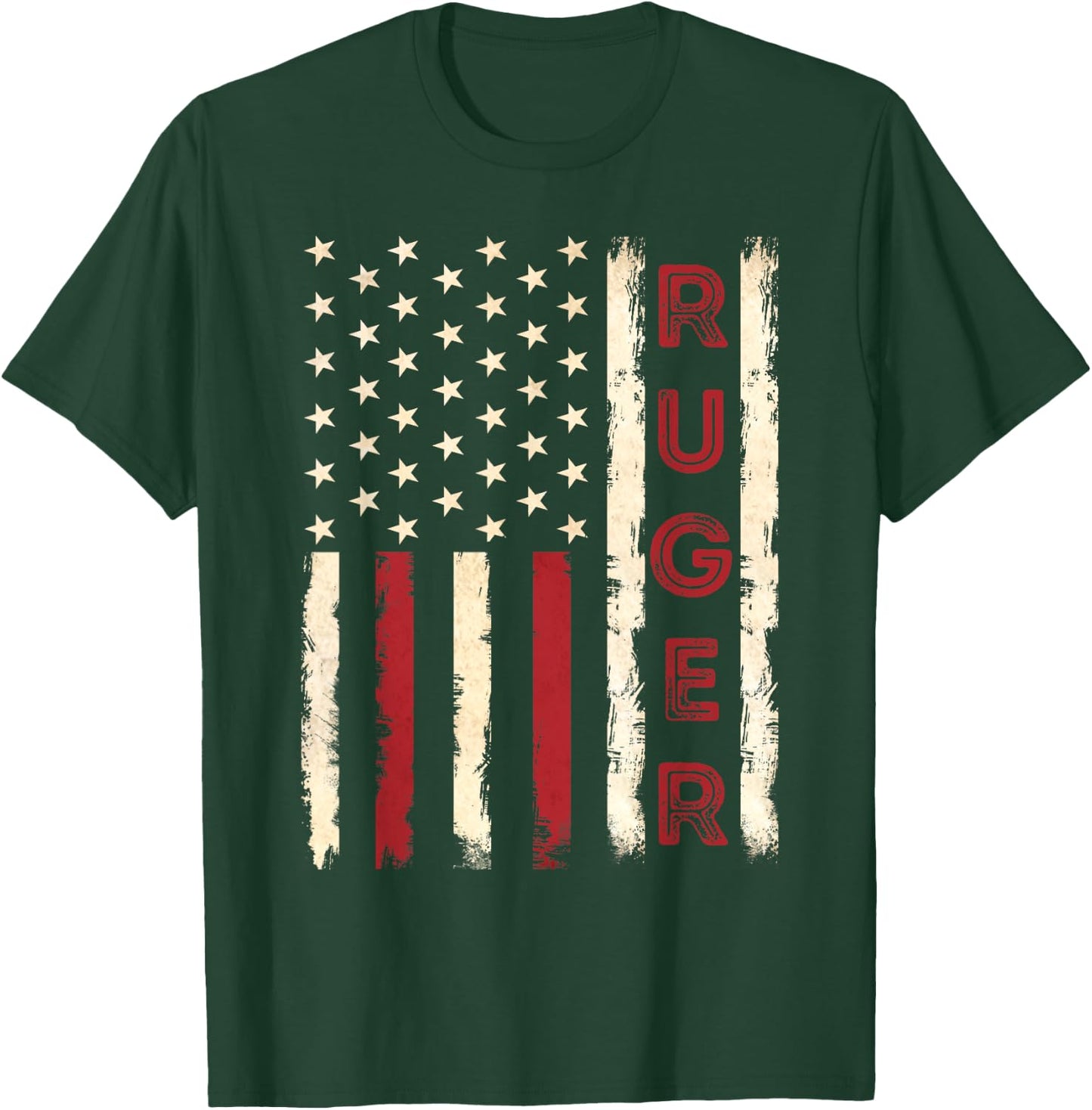 Retro USA American Flag Ruger Family Day Shirt Matching Cool T-Shirt - T-Shirt | Forest