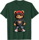 Teddy Bear Red Cap Gangster in Hip Hop Street Clothes T-Shirt - T-Shirt | Forest