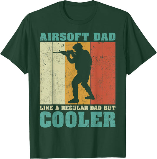 Vintage Retro Airsoft Dad Like A Regular Dad Father's Day T-Shirt - T-Shirt | Forest