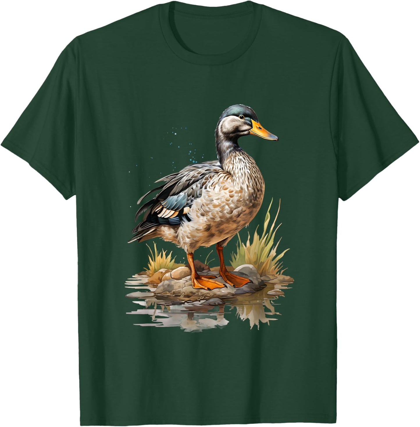 Mallard Duck Gift Realistic Nature Fleeting T-Shirt - T-Shirt | Forest