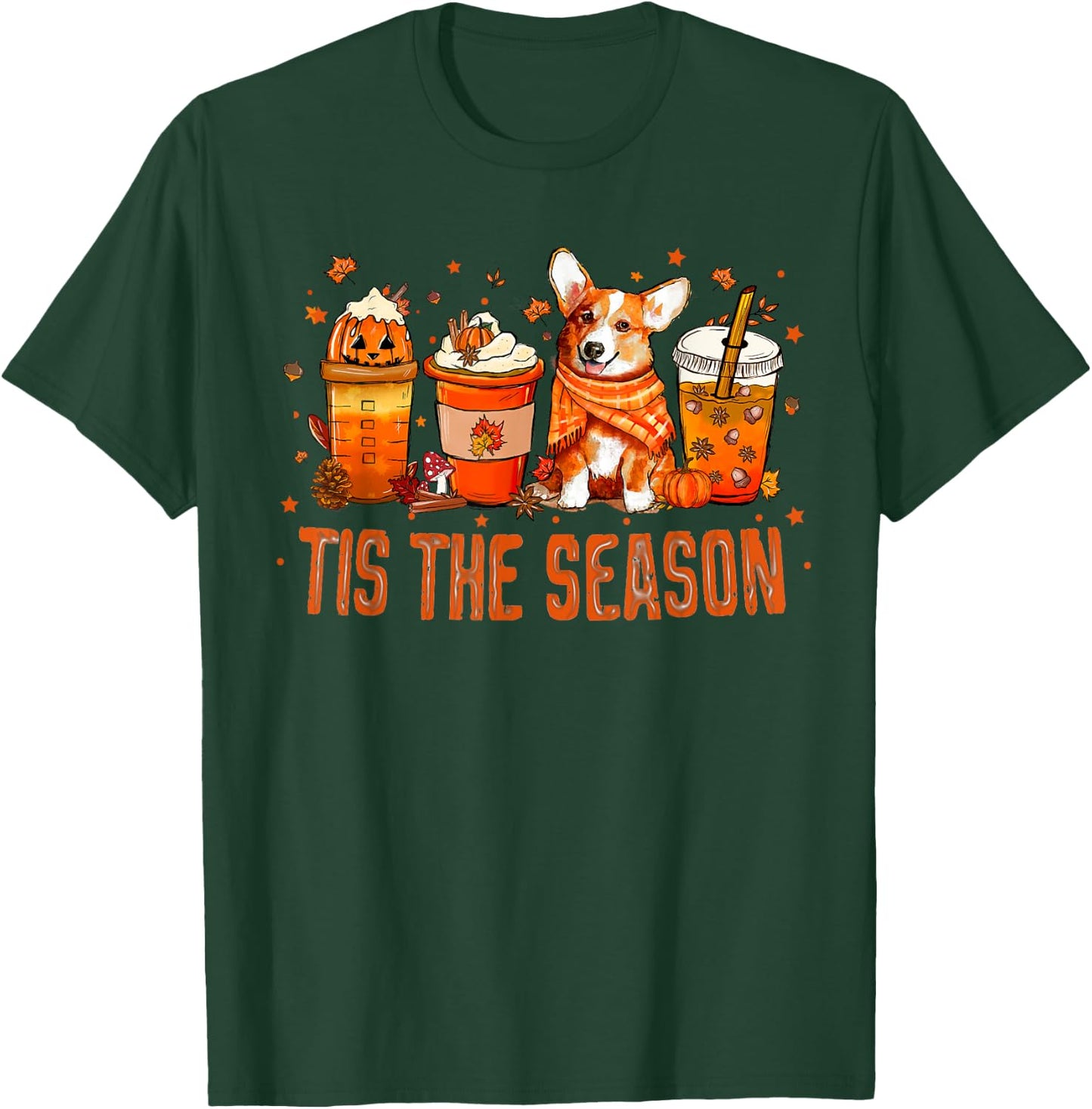 Tis The Season Pumpkin Spice Latte Halloween Fall Coffee T-Shirt - T-Shirt | Forest