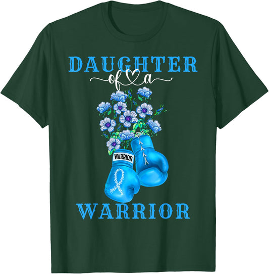 Daughter Of A Warrior Prostate Cancer Awareness Support T-Shirt - T-Shirt | Forest