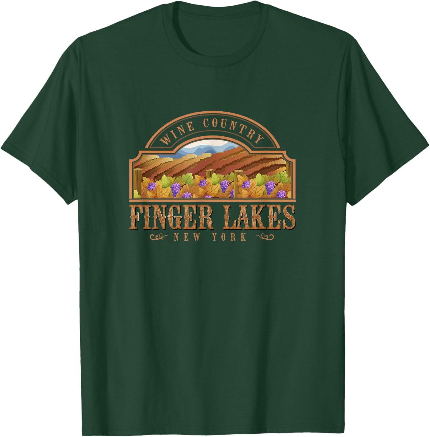 Finger Lakes New York Wine Country Wine Tasting Souvenir T-Shirt - T-Shirt | Forest
