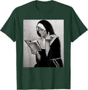 Nun Middle Finger Attitude Novelty Funny Nun Unholy T-Shirt - T-Shirt | Forest