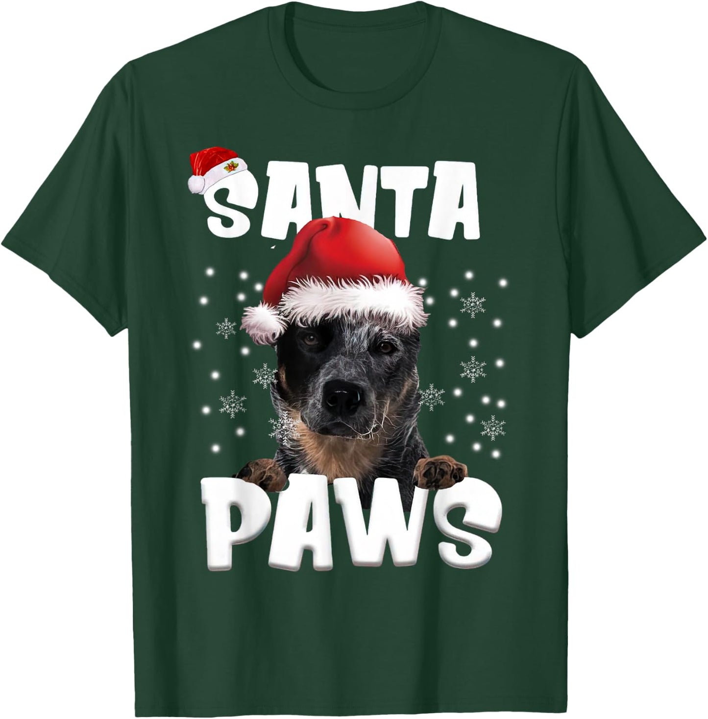Funny Blue Heeler Christmas Lights Tree Dog Lover Xmas Men Women T-Shirt - T-Shirt | Forest